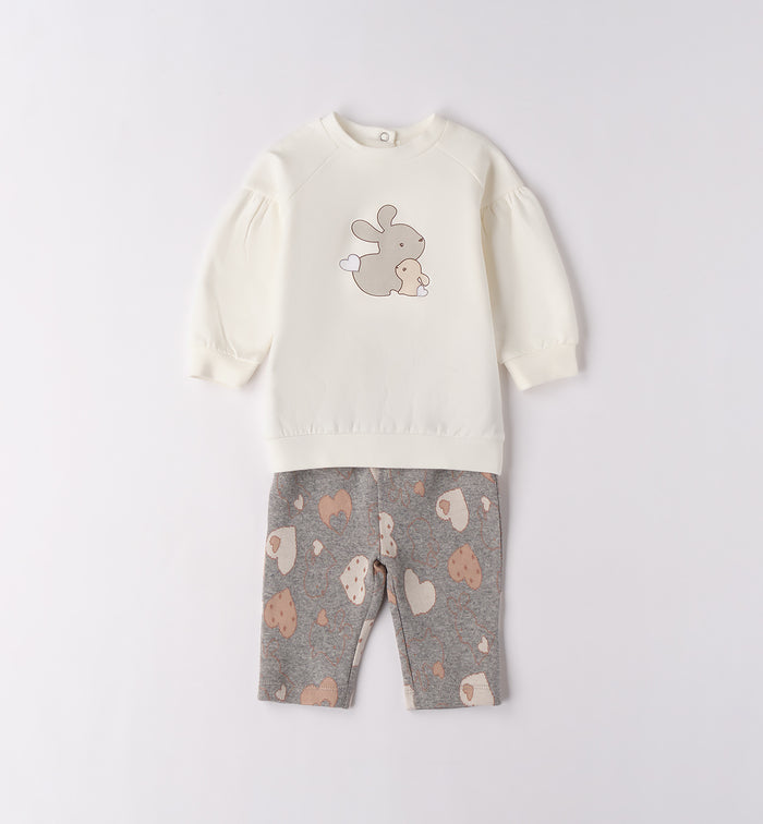 Tutina neonata caldo cotone due pezzi fronte