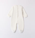 Tutina neonato caldo cotone con orsetto beige retro