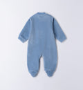 Tutina neonato ciniglia azzurra
