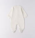 Tutina neonato in caldo cotone bianco vista posteriore