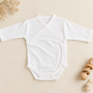 Body neonato bianco unisex antipanico in caldo cotone