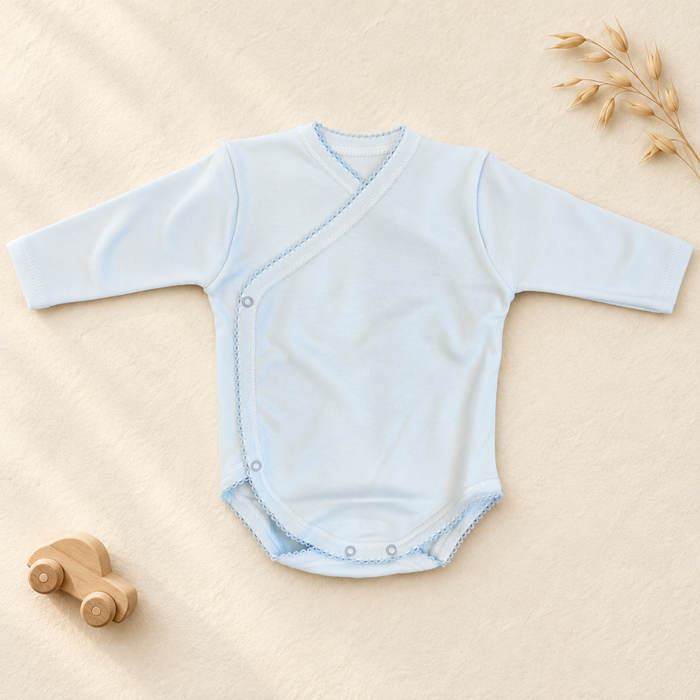 Body neonato azzurro antipanico in caldo cotone