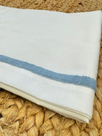 Lenzuola in cotone con dettaglio Azzurro