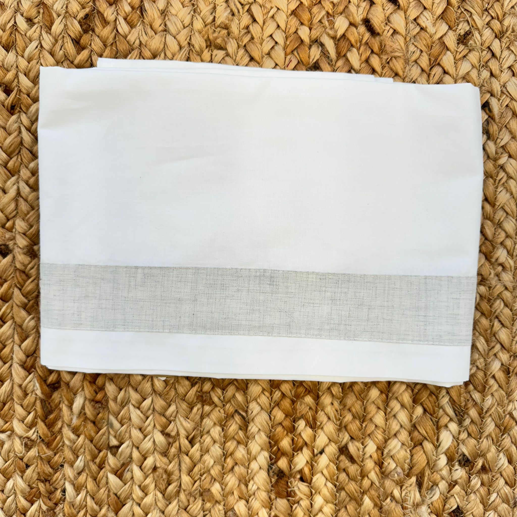 Lenzuola in cotone con dettaglio Grigio