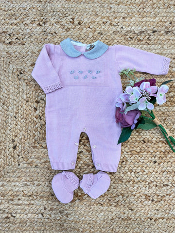 Tutina Neonata Glicine con ricami