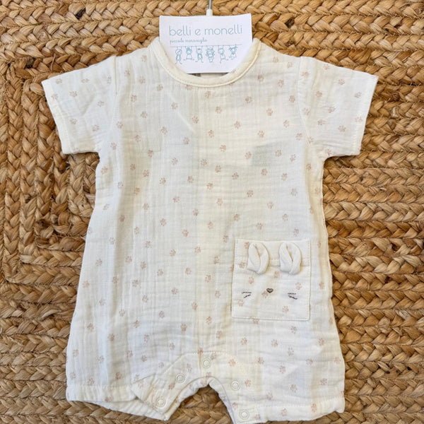 Pagliaccetto neonato unisex in cotone garzato