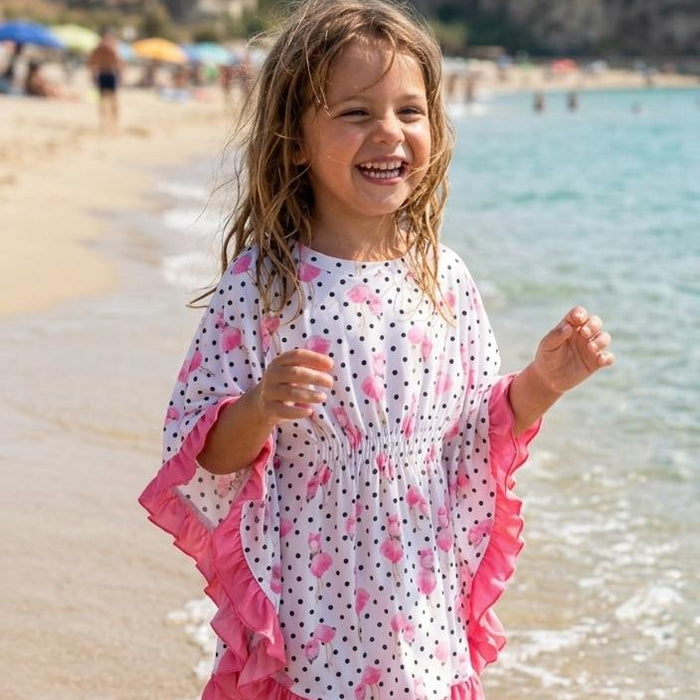 Copricostume bimba fantasia pois e fenicotteri