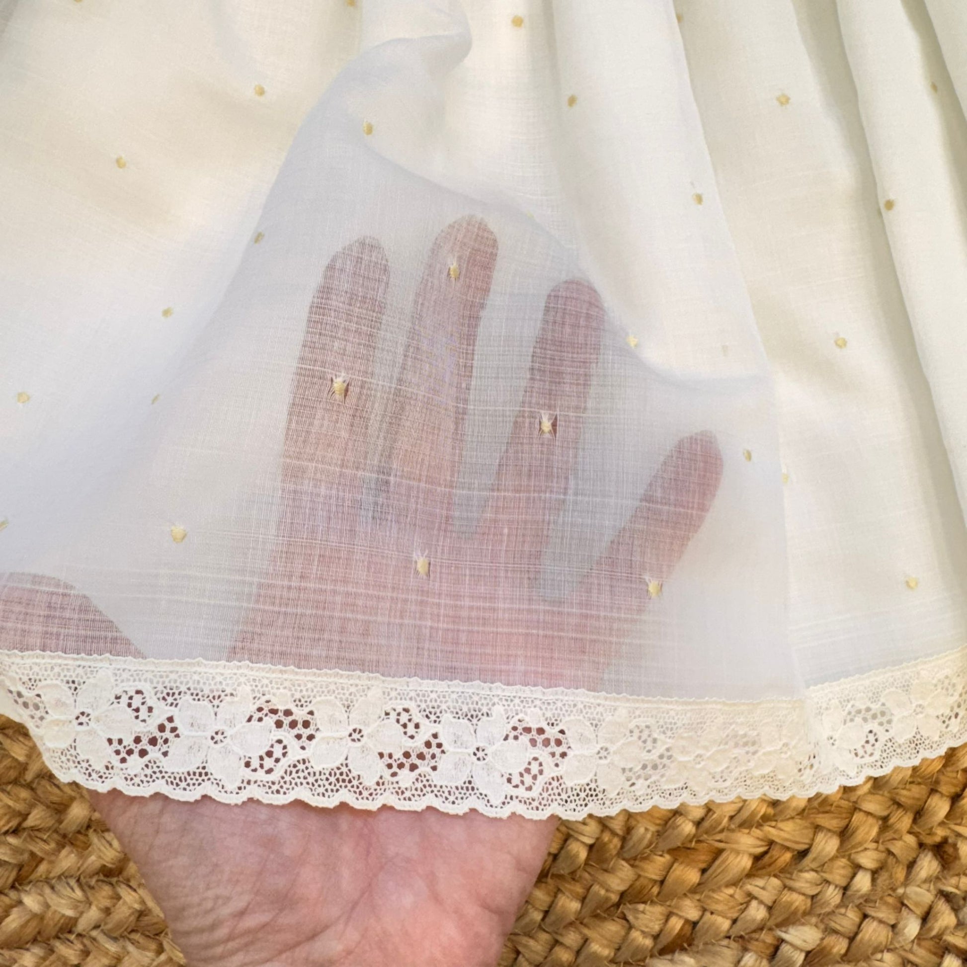 Abito battesimo bimba panna con fiocco in raso