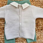 COMPLETINO BEIGE E VERDE CON COLLETTO/NUOVA COLLEZIONE