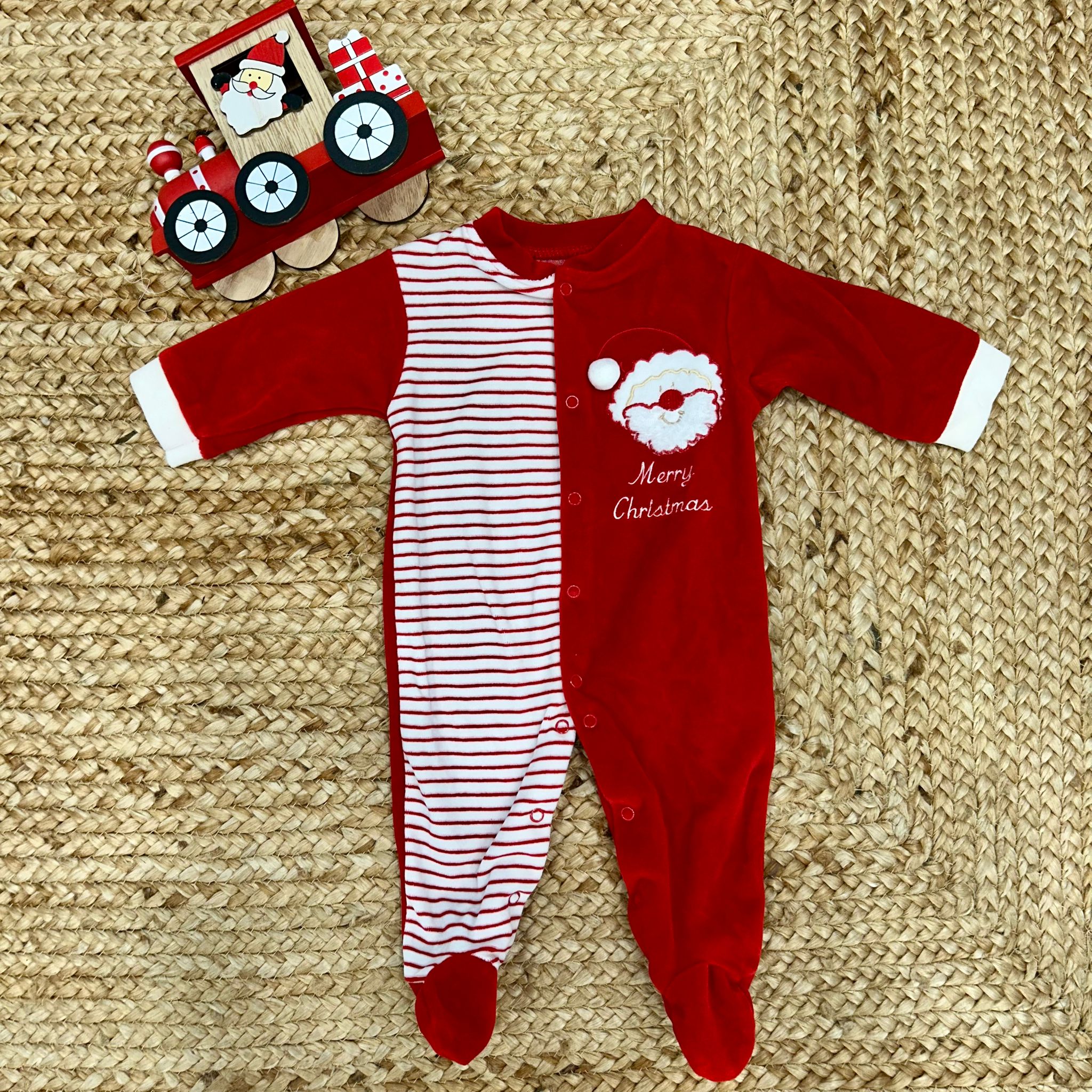 Tutina natalizia neonato in ciniglia