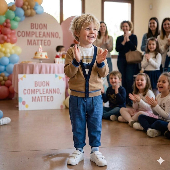 completo bambino lino elegante estate cerimonia