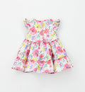abito bambina elegante balze floreale retro