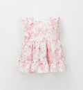 abito bambina elegante con balze floreale retro