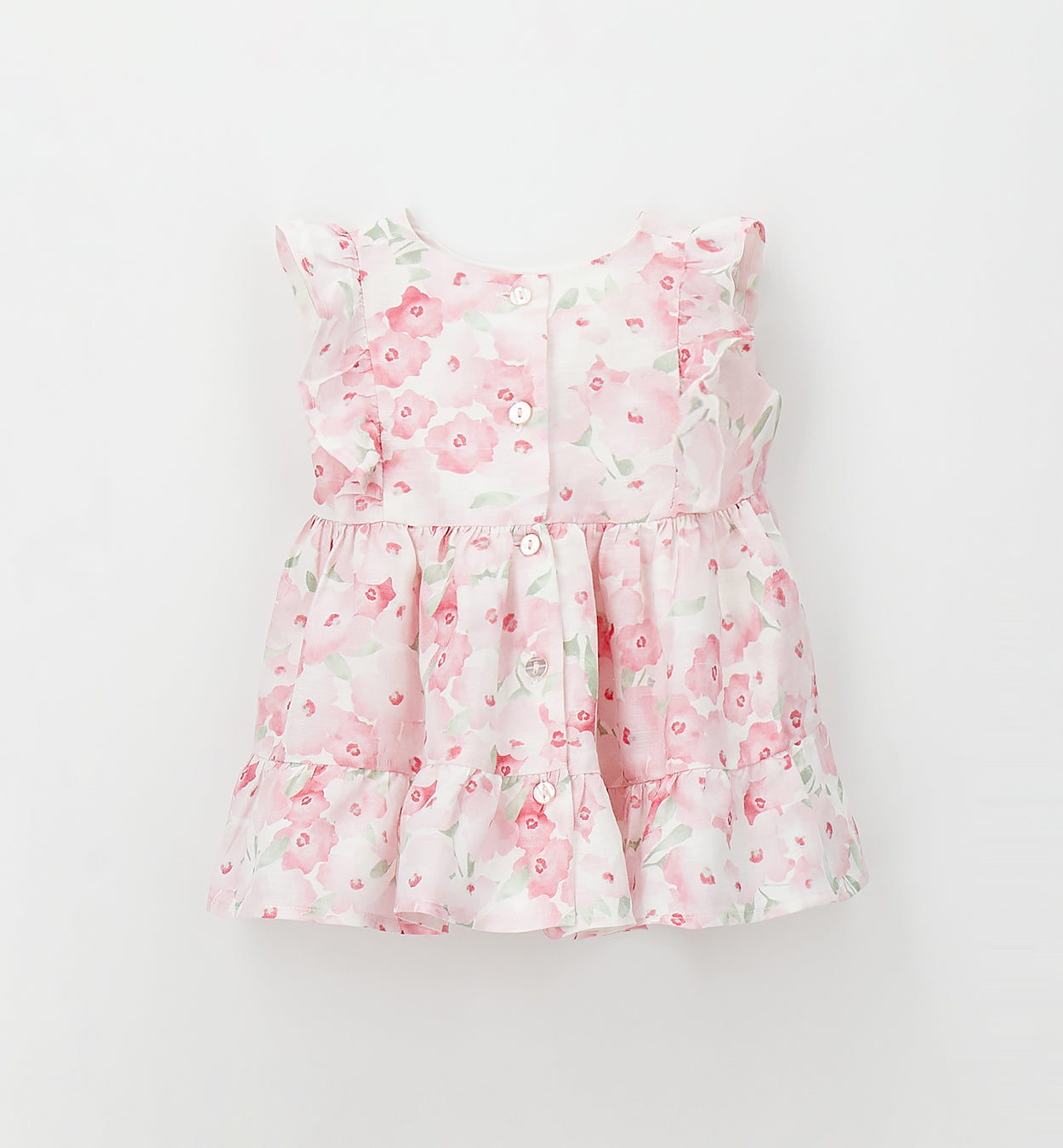 abito bambina elegante con balze floreale retro