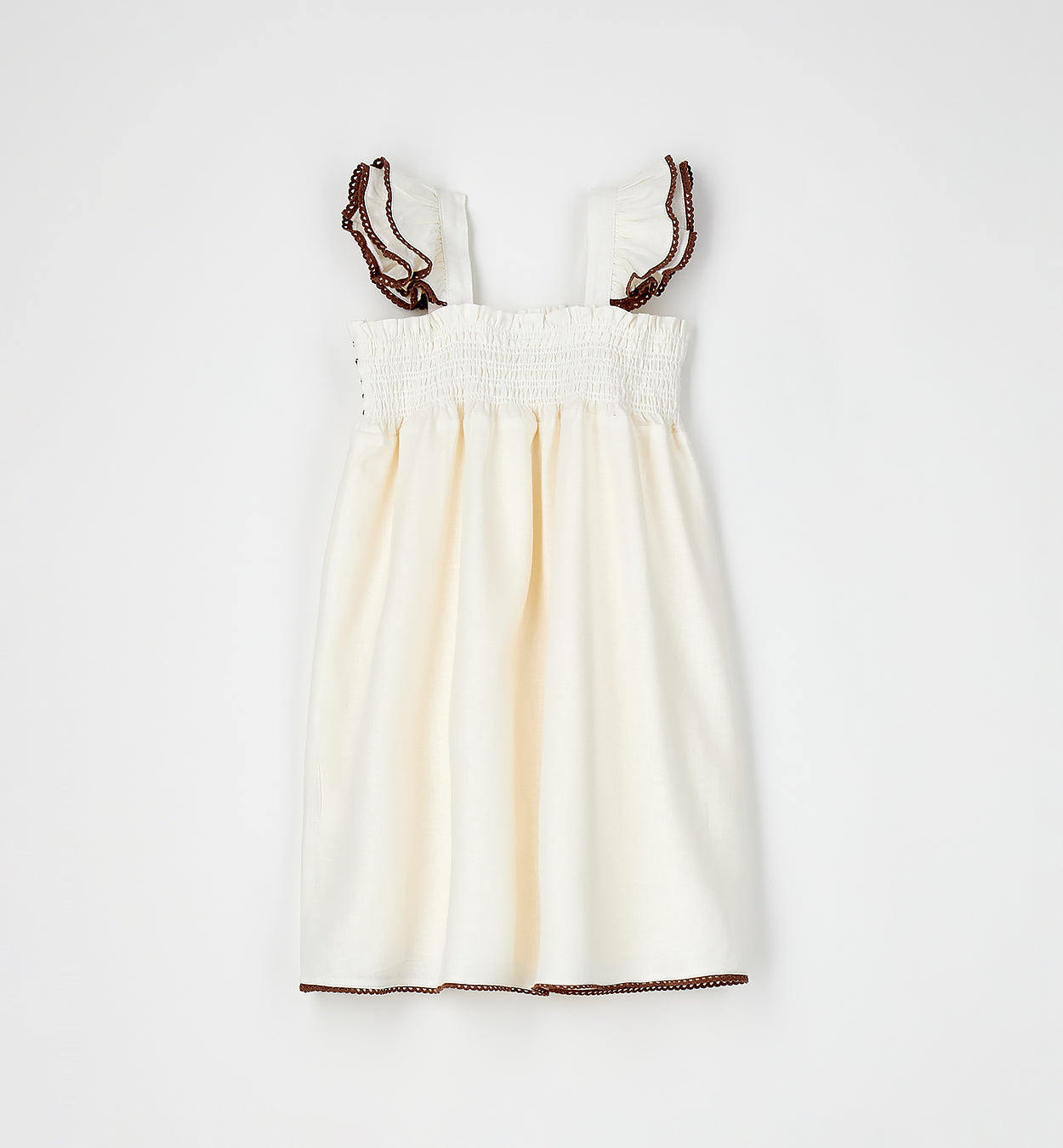 abito bambina elegante panna retro con spalline ruches