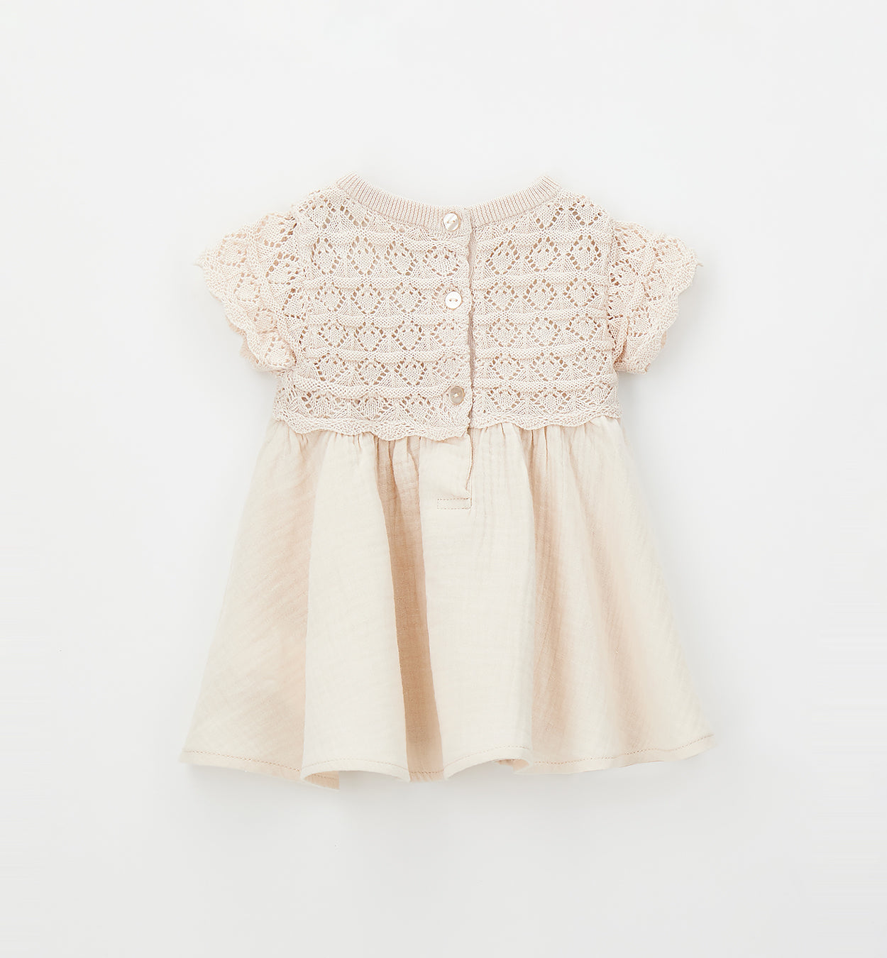 abito bambina elegante rosa nude retro con bottoni