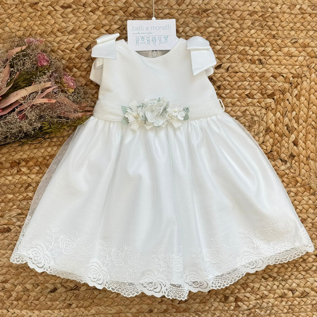 abito battesimo bimba elegante bianco