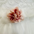 Abito battesimo bimba in pizzo e tulle con fiori rosa, foto 8