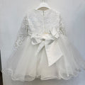 Abito battesimo bimba in pizzo e tulle con fiori rosa, foto 9