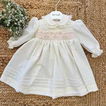 abito battesimo neonata lana svizzera ricamato a mano