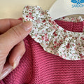 Abito bimba rosa lampone Sardon con fantasia microfiori e culotte coordinata