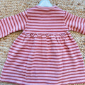 Abito bimba in 100% cotone felpato a righe rosa e mattone