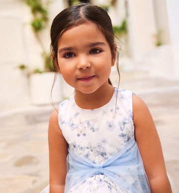 abito bimba elegante farfalle con fiocco azzurro