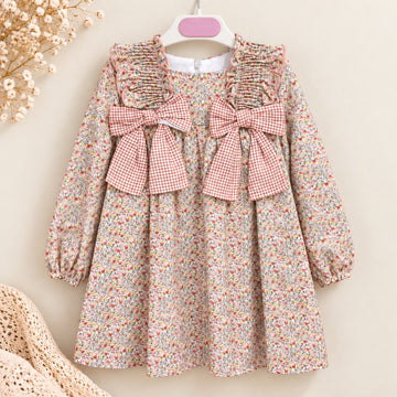 Abito bimba floreale con fiocchi
