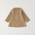 Abitino bimba beige effetto peluche con gattina bianca e fiocco sul davanti