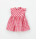 abito bimba quadretti rossi elegante estivo con ruches