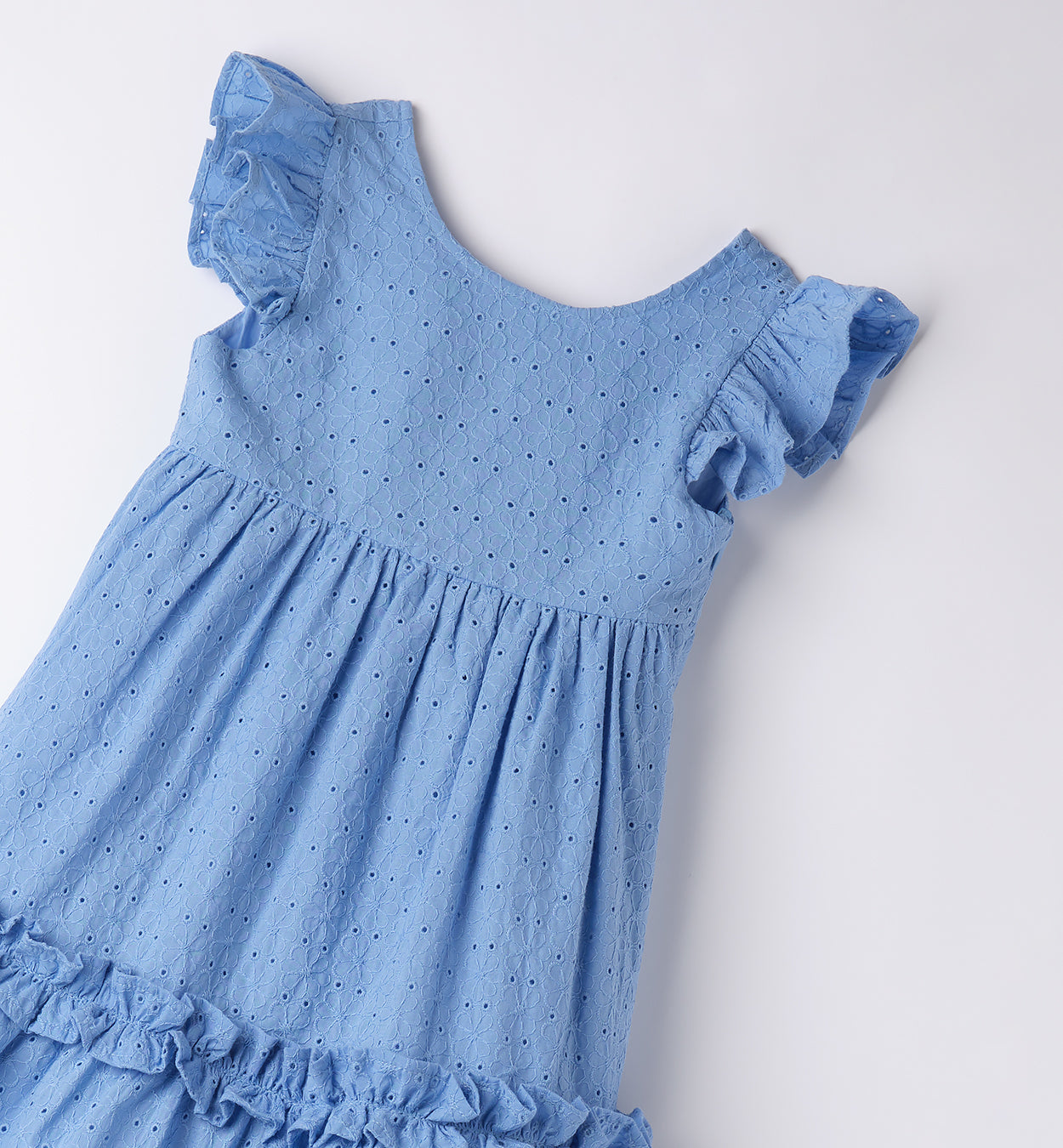 Retro abito bambina con fiocco e scollo a V