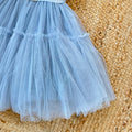abito bimba ampio in tulle azzurro polvere