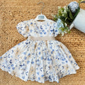 Abito casual chic floreale in cotone e lino per bambina 6-24 mesi