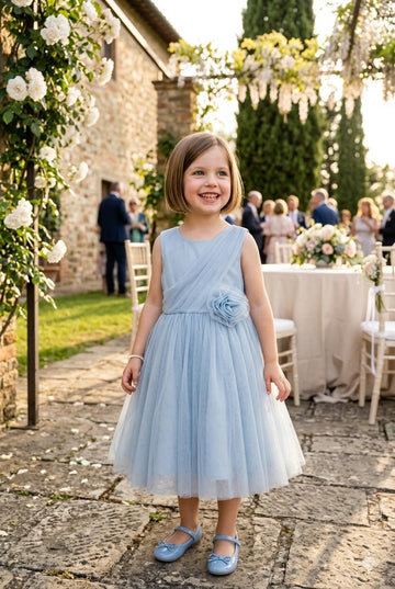 ABITO TULLE CON FIORE DAMINA – Piccole Favole ABITO TULLE CON FIORE DAMINA – Piccole Favole