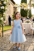 abito elegante bambina cerimonia raffinato tessuto pregiato