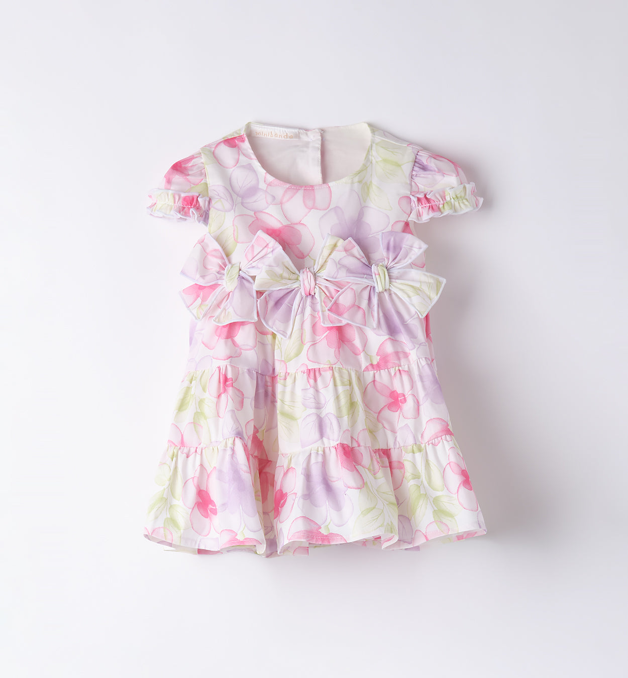 Abito floreale elegante per bambine – dettaglio fiocchi
