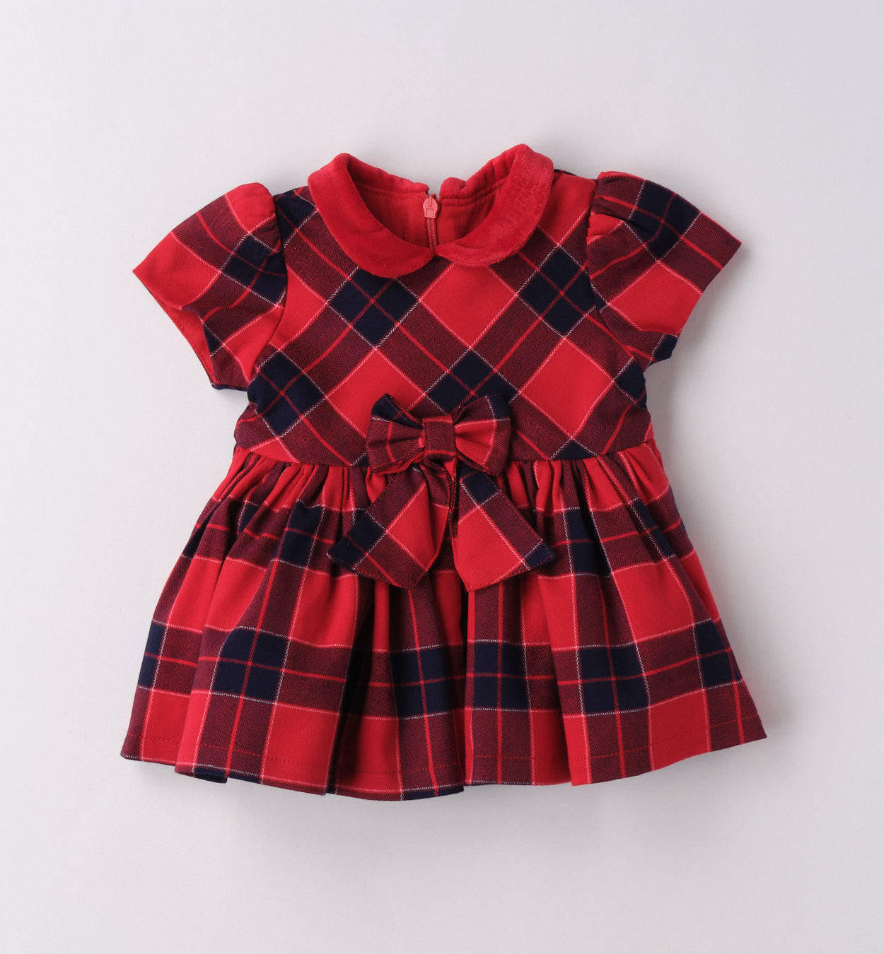 abito-natale-neonata-scozzese-rosso-blu