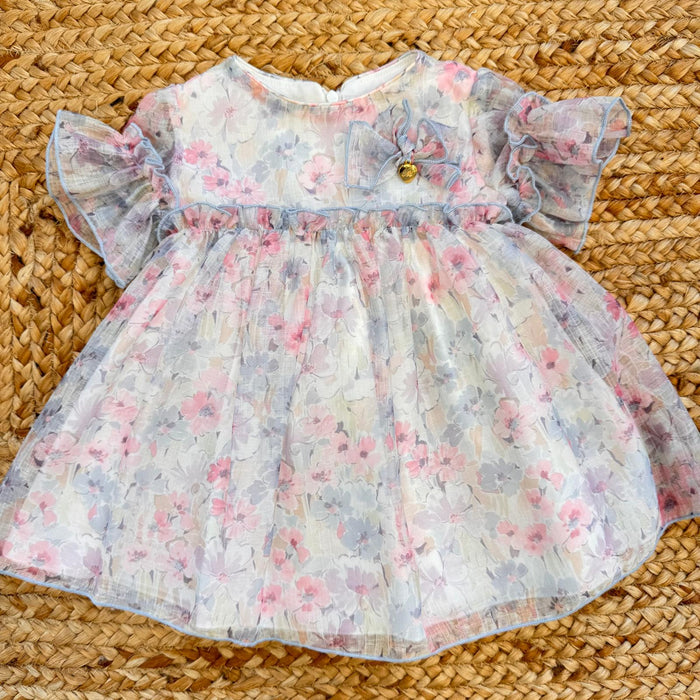 abito neonata floreale elegante primo compleanno