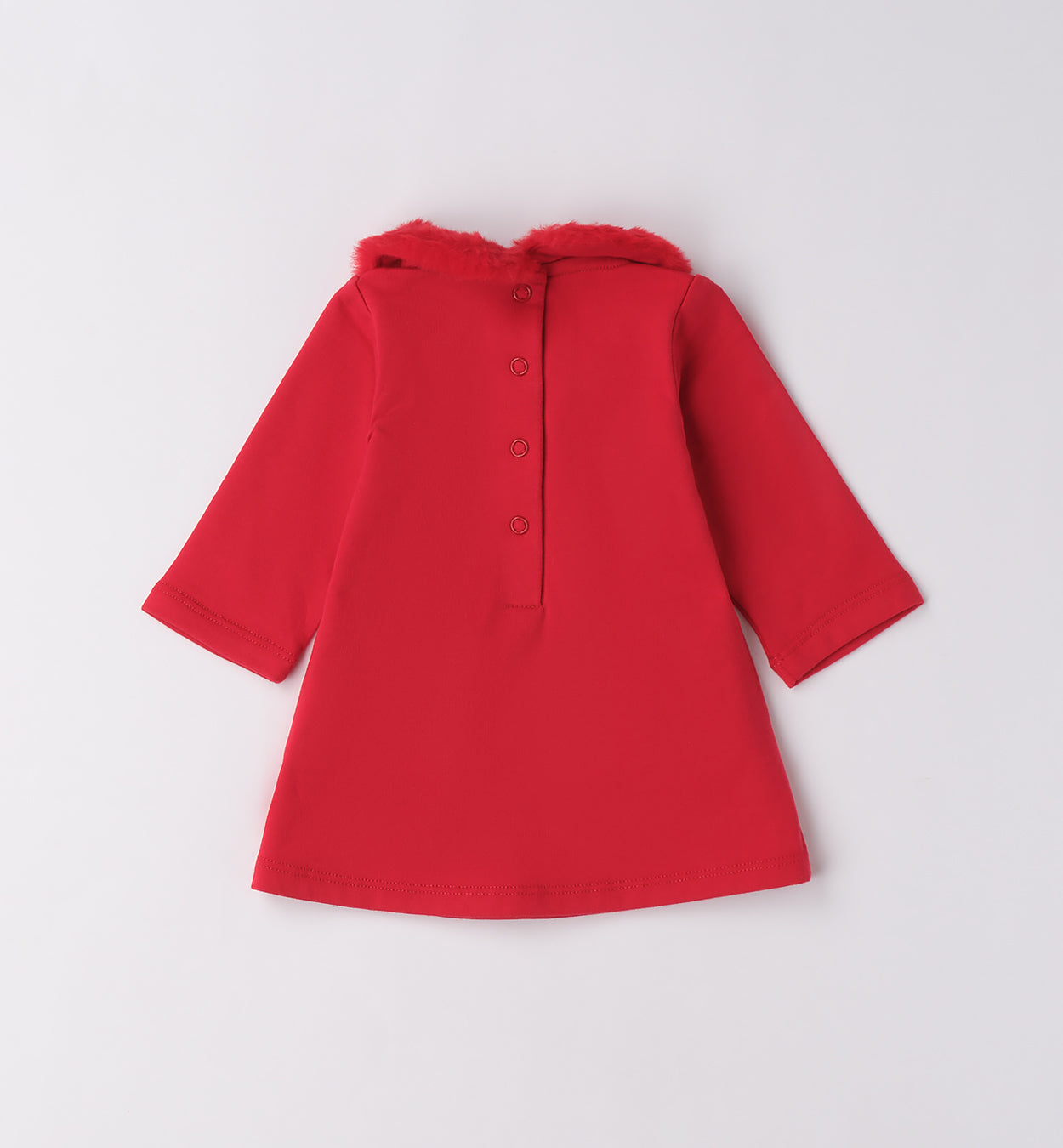 abito rosso neonata retro con bottoncini