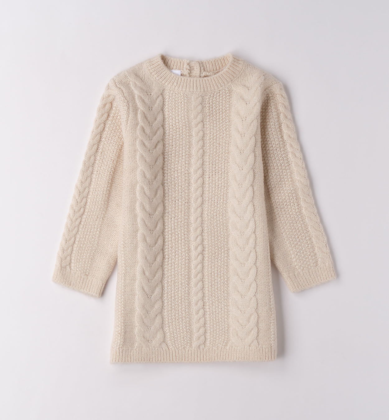 abito bambina trecce panna fronte in caldo cotone