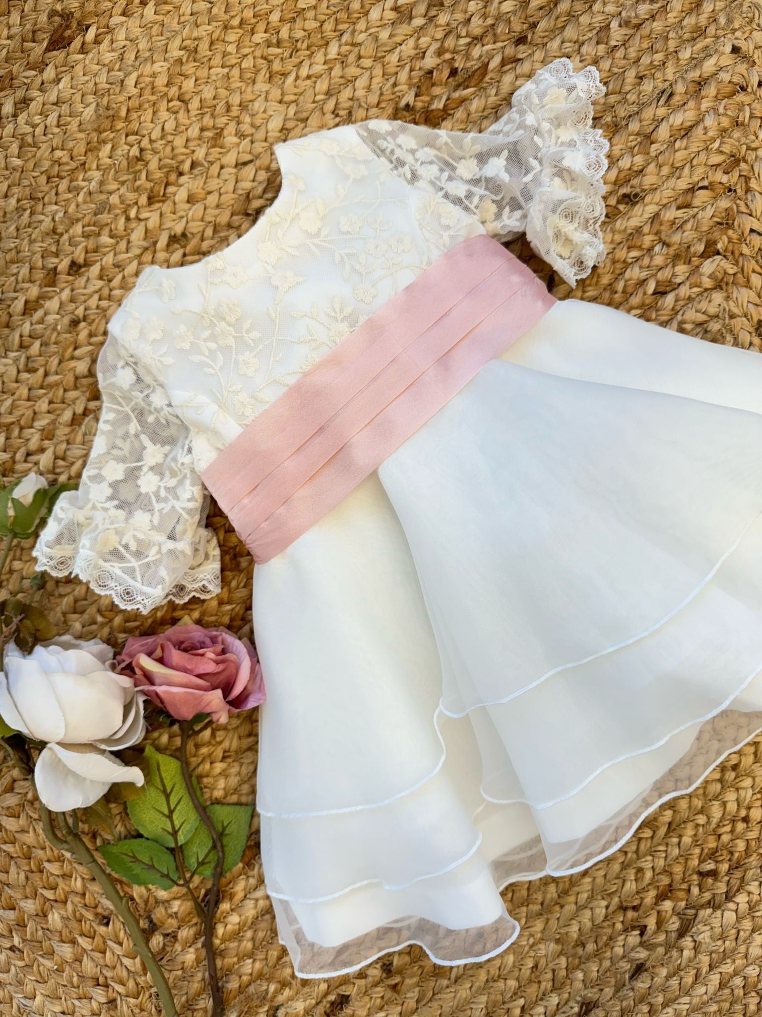 Abito In Organza Con Maniche