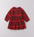 abito scozzese rosso retro con chiusura lampo