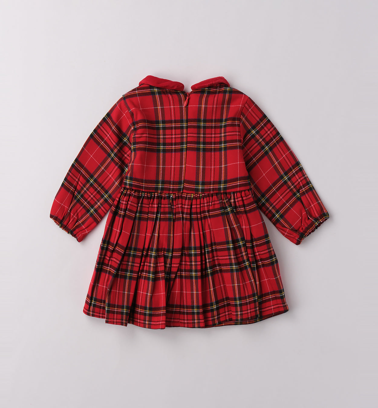 abito scozzese rosso retro con chiusura lampo