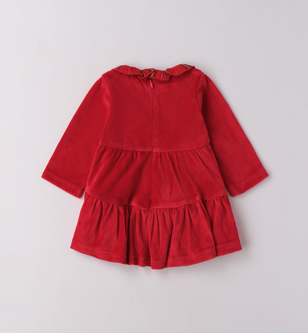 abito velluto rosso neonata retro