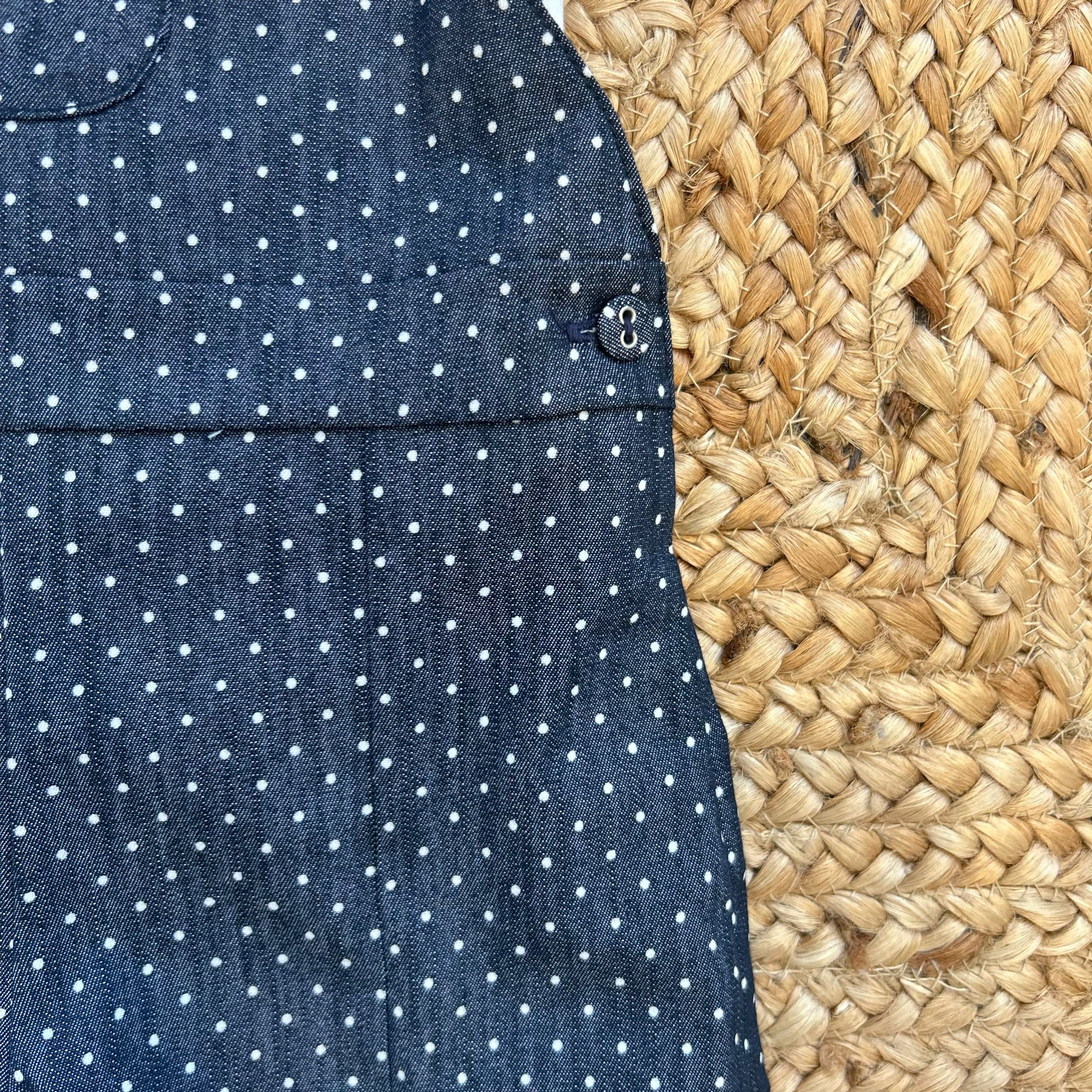 COMPLETO BIMBA SALOPETTE BLU A POIS E CAMICINA MARGHERITE