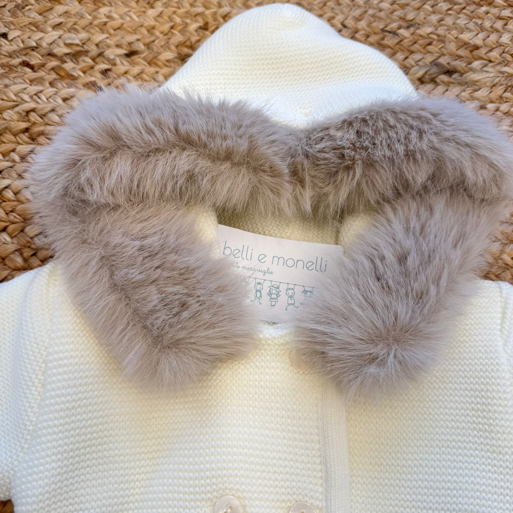 Cappottino bimbo panna con cappuccio