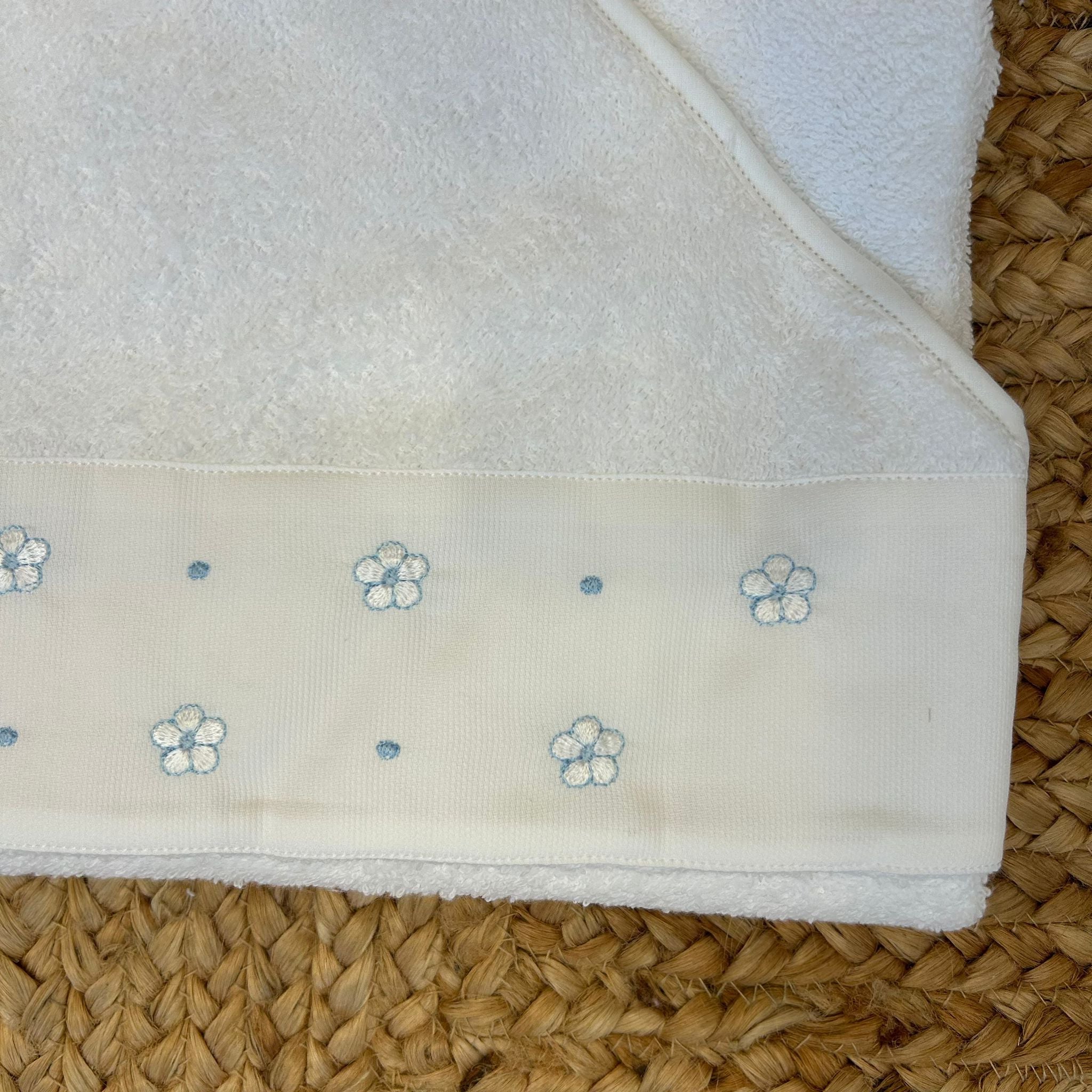 ACCAPPATOIO NEONATA FIORI AZZURRI