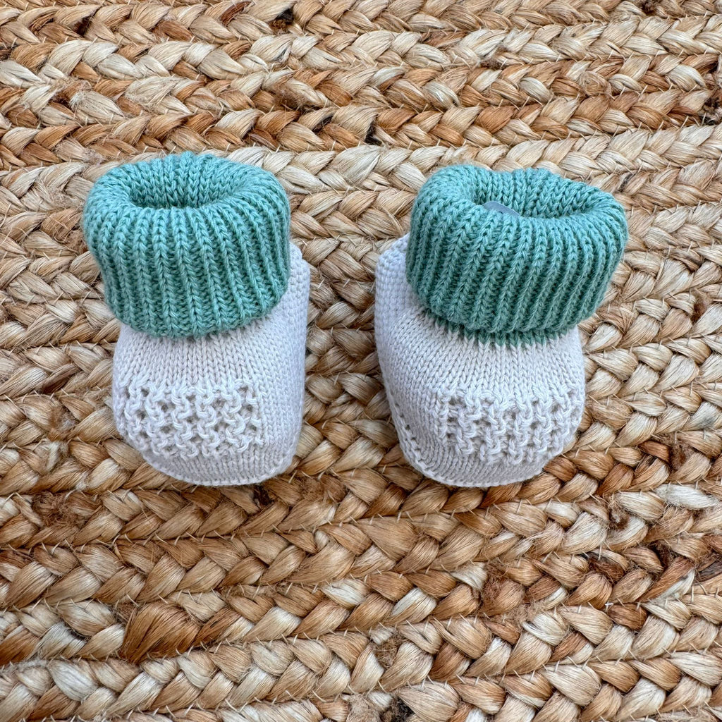 SCARPINE IN LANA BEIGE E VERDE/NUOVA COLLEZIONE