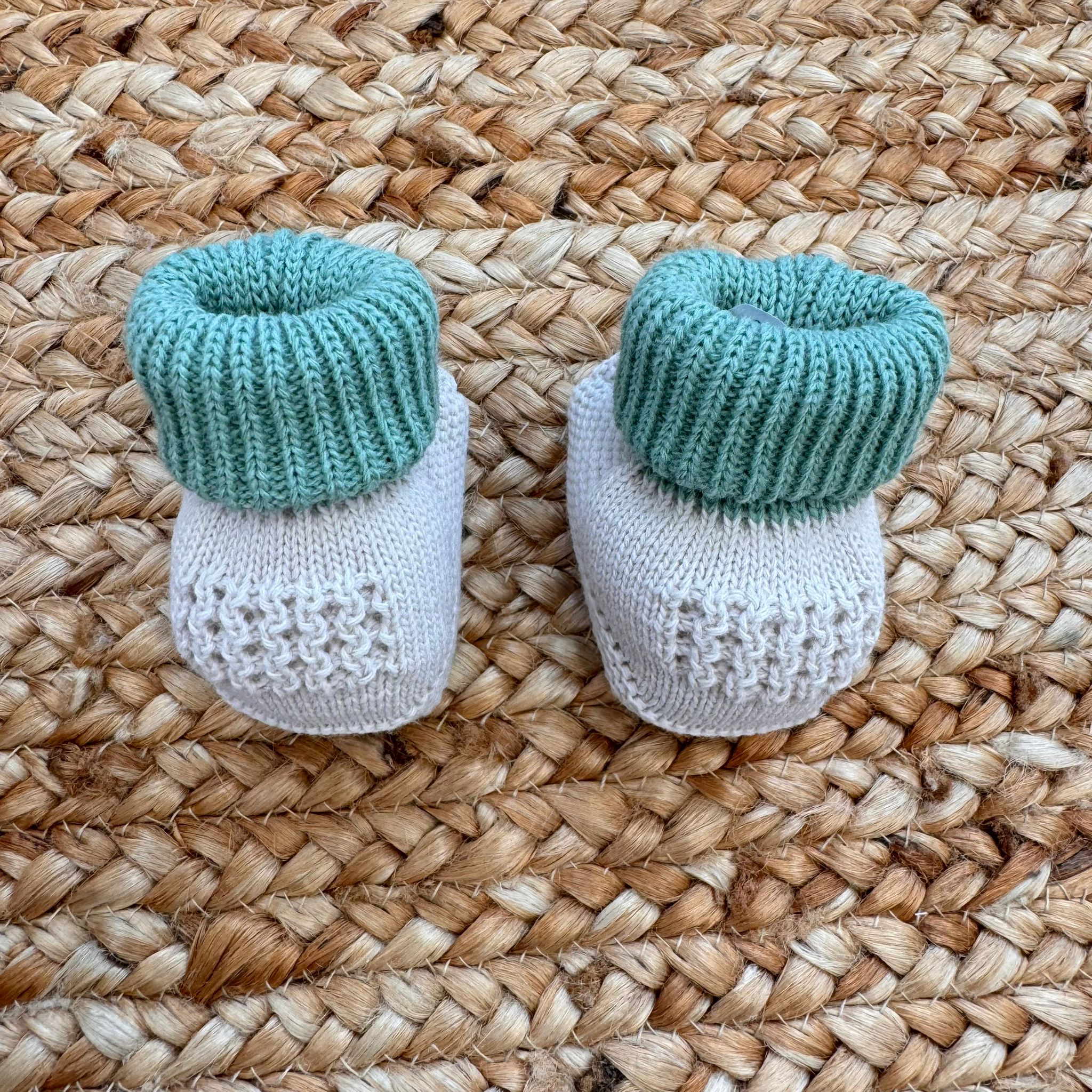 SCARPINE IN LANA BEIGE E VERDE/NUOVA COLLEZIONE