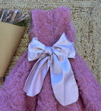 ABITO ROSA CON BALZE E MAXI FIOCCO